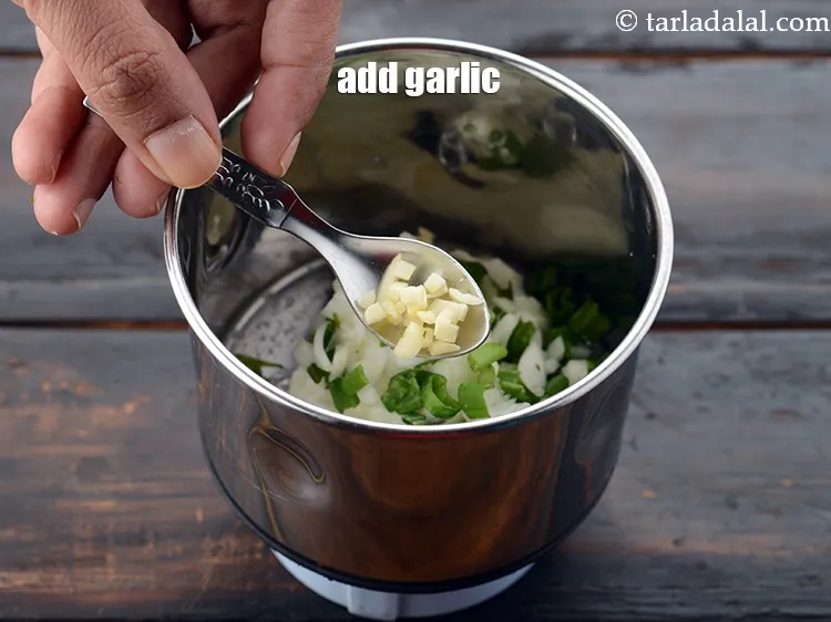 Step 11 – Add 1/4 tsp&nbsp;<a href="https://www.tarladalal.com/glossary-chopped-garlic-790i">chopped garlic (lehsun)</a>.&nbsp;This gives a very nice flavour so do not omit …