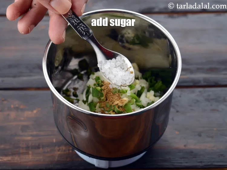 Step 14 – Add 1/4 tsp&nbsp;<a href="https://www.tarladalal.com/glossary-sugar-chini-shakkar-278i">sugar</a>.&nbsp;