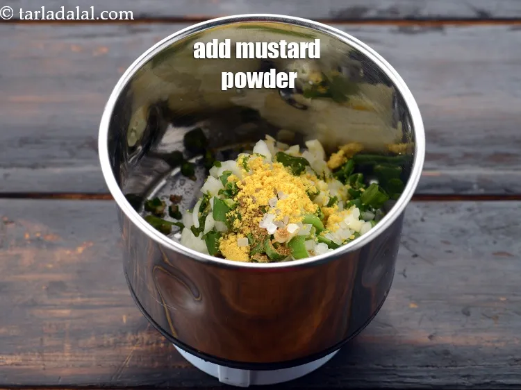 Step 15 – Add 1/4 tsp&nbsp;<a href="https://www.tarladalal.com/glossary-mustard-powder-rai-powder-sarson-powder-powdered-sarson-526i">mustard (rai / sarson) powder</a>. If you do not have this you …