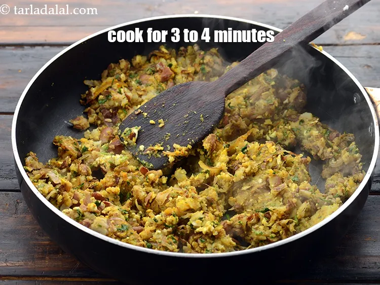 Step 37 – Cook on a medium flame for 3 to 4 minutes, while stirring occasionally.