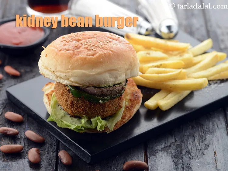 Step 75 – Serve <strong>rajma burger recipe | kidney bean burger | Indian veg burger with rajma patty …