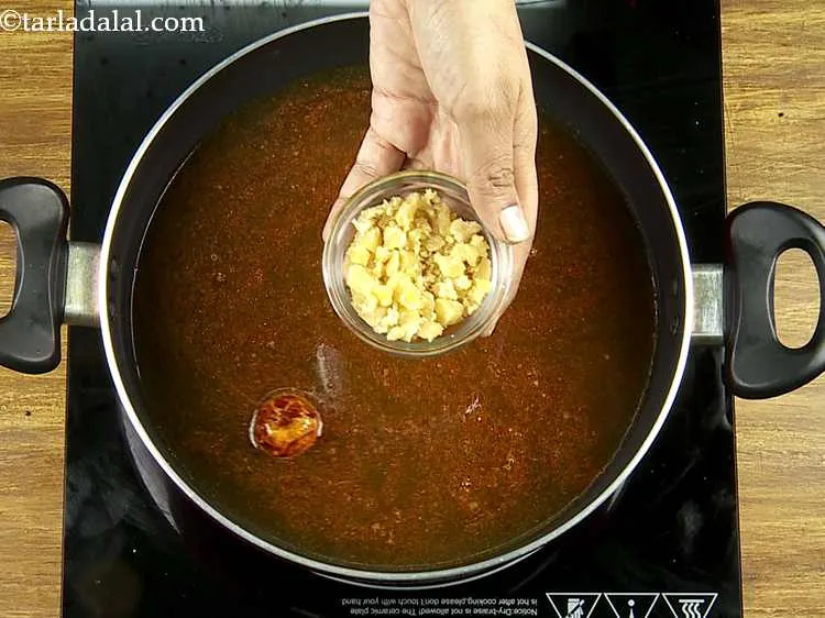 Step 29 – Add the jaggery. You can even make use of sugar.