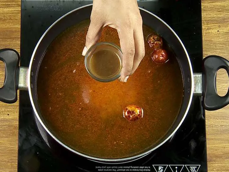 Step 30 – Add the tamarind pulp and salt. It provides a tangy flavor to the <strong>rasawala dhokla</strong> …