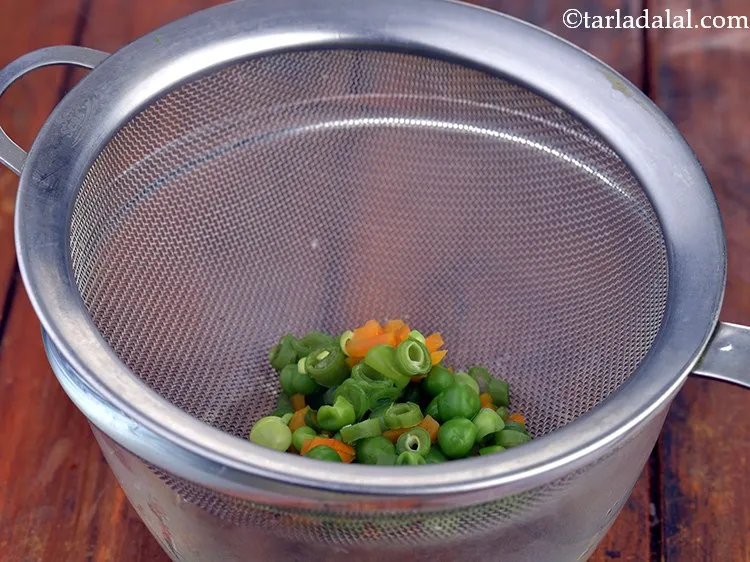 Step 6 – Drain the vegetables and keep aside.