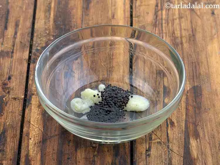 Step 9 – Now add the mustard seeds. Mustard seeds, or rai, are very important in any tempering.