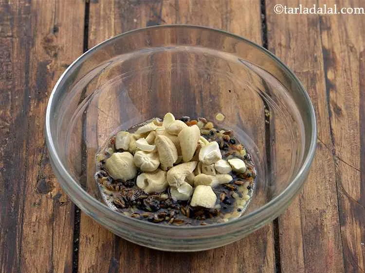 Step 13 – Now add the cashewnuts. They will become slightly golden brown on cooking. You can avoid …