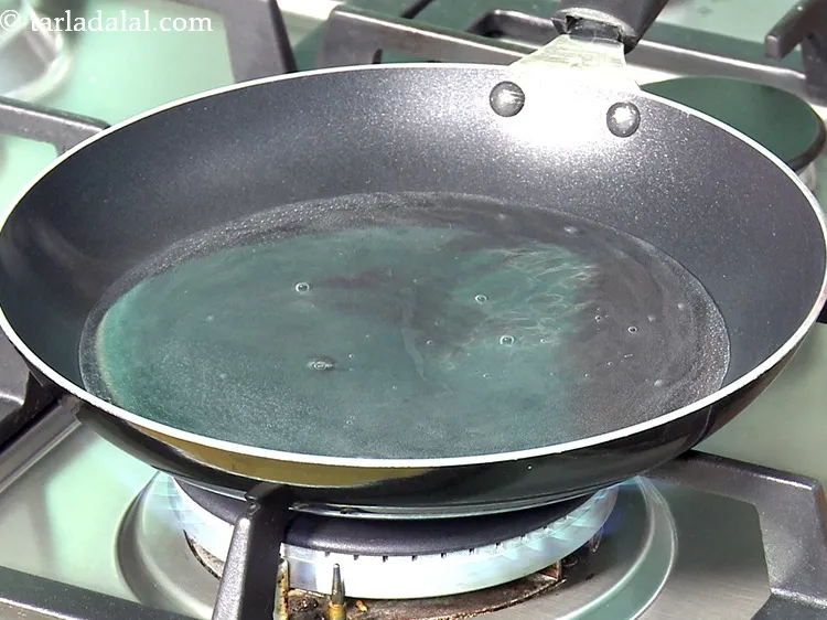 Step 6 – To cook raw mango cubes&nbsp;for <strong>raw mango drink recipe | minty mango delight | khatta …