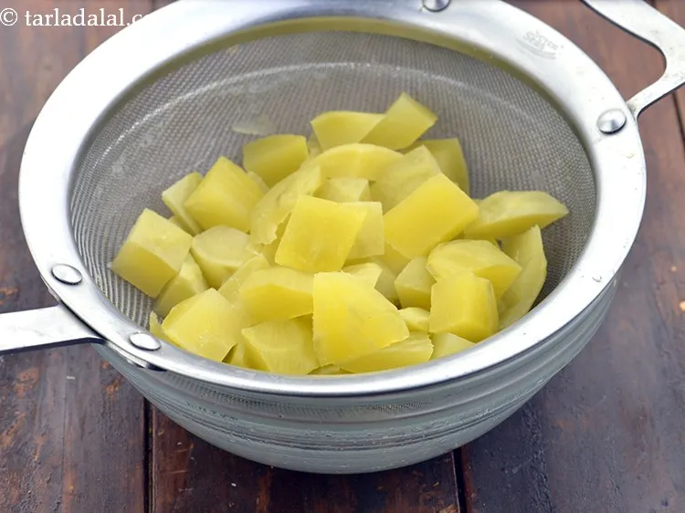 Step 17 – Add the raw mango cubes.