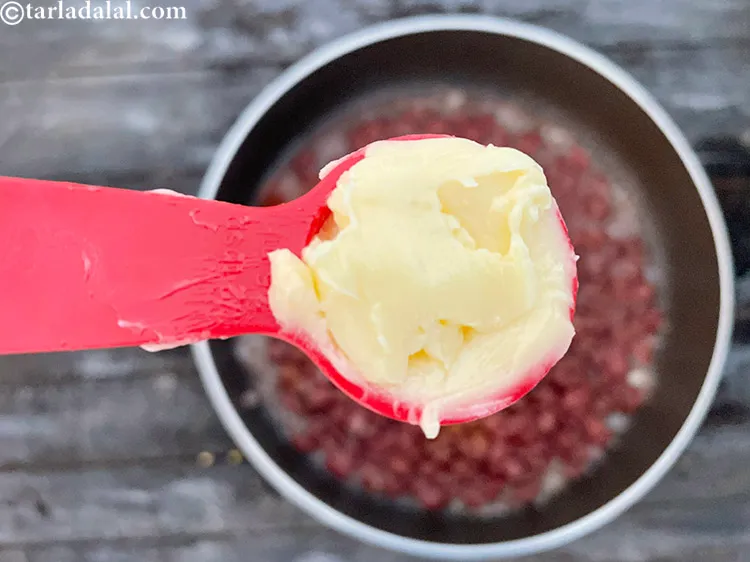 Step 26 – Add&nbsp;<meta charset="UTF-8" />1 tbsp&nbsp;<a href="glossary-butter-makhan-233i">butter</a>.&nbsp;Butter contains 80% fats and it comprises of many types of …