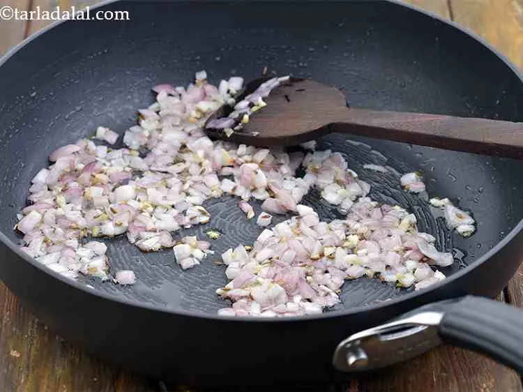Step 5 – Add the onions and saut? on a medium flame for 2 minutes.