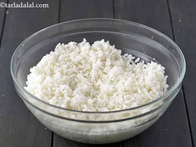 Step 2 – To prepare the mixture of <strong>rice and cheese balls</strong>, preferably make use of leftover rice …