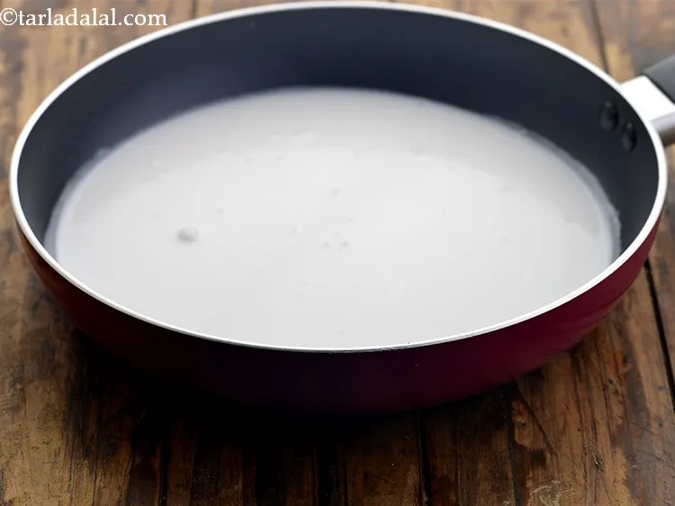 Step 19 – For making the curry sauce for rice noodles and vegetables, in a broad non-stick pan, …