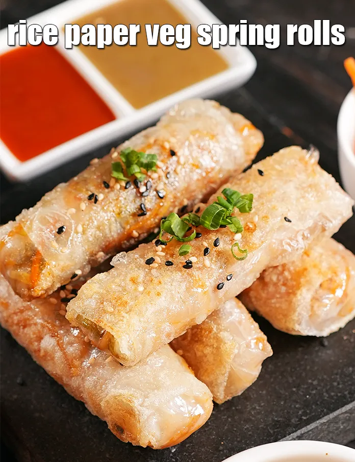 Step 25 – Garnish with sesame seeds and serve the <strong>rice paper dumplings</strong> hot.