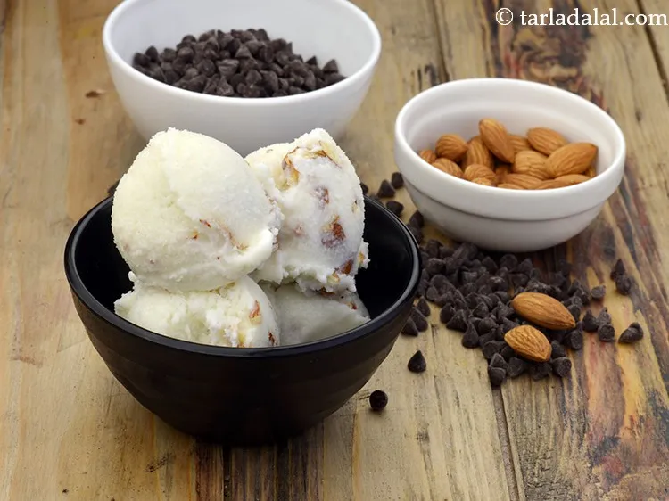 Step 27 – Scoop <strong>roasted almond ice cream recipe | roasted almond ice cream with chocolate chips | …
