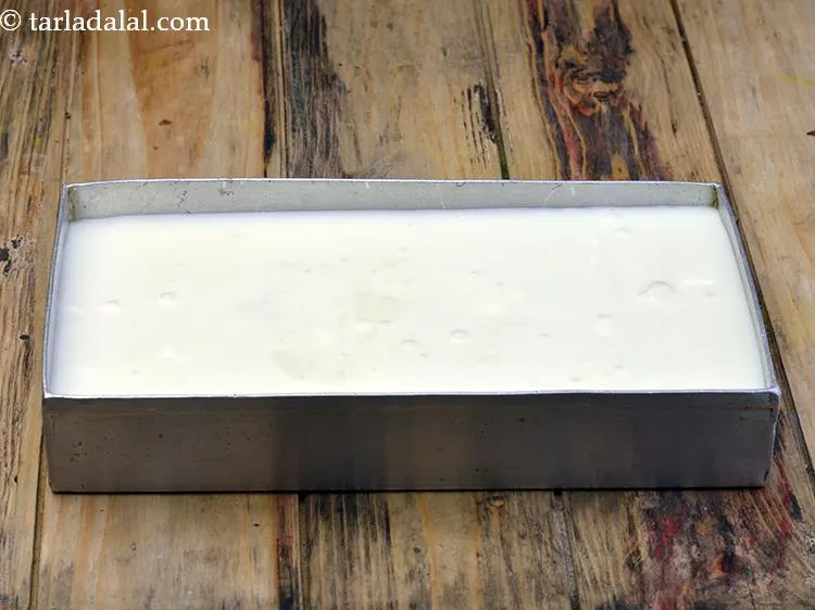 Step 19 – Pour the prepared milk mixture into a shallow aluminium container. Do not opt for steel …