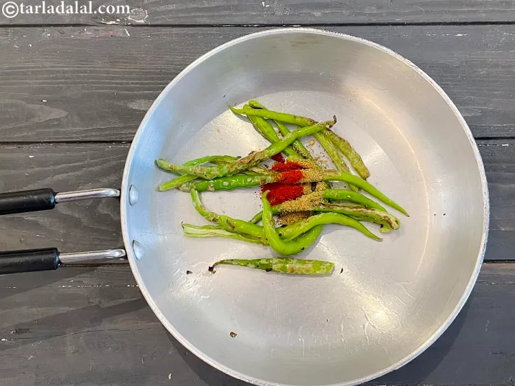 Step 8 – Add the chilli poweder.