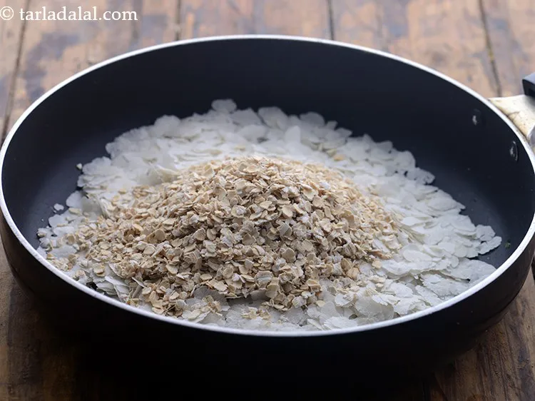 स्टेप 3 – ओट्स डालें।