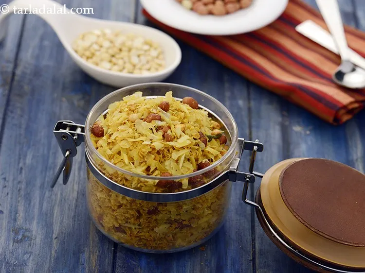 स्टेप 20 – <strong>ओट्स चिवड़ा</strong> को | <strong>पोहा ओट्स चिवड़ा | टिफिन स्नैक्स …