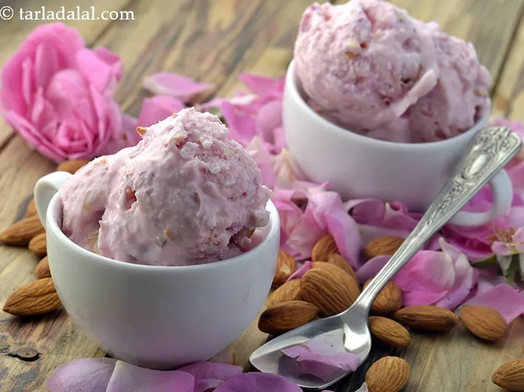 Step 23 – Scoop <strong>rose and almond ice cream cream recipe | rose with roasted almond ice cream …
