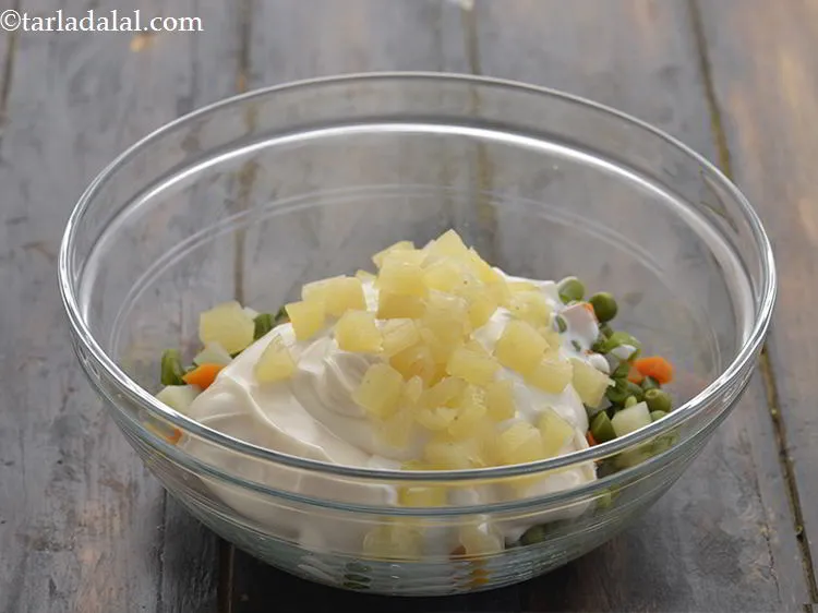 स्टेप 9 – इस स्तर पर आप अनानास को जोड़ सकते हैं यदि …