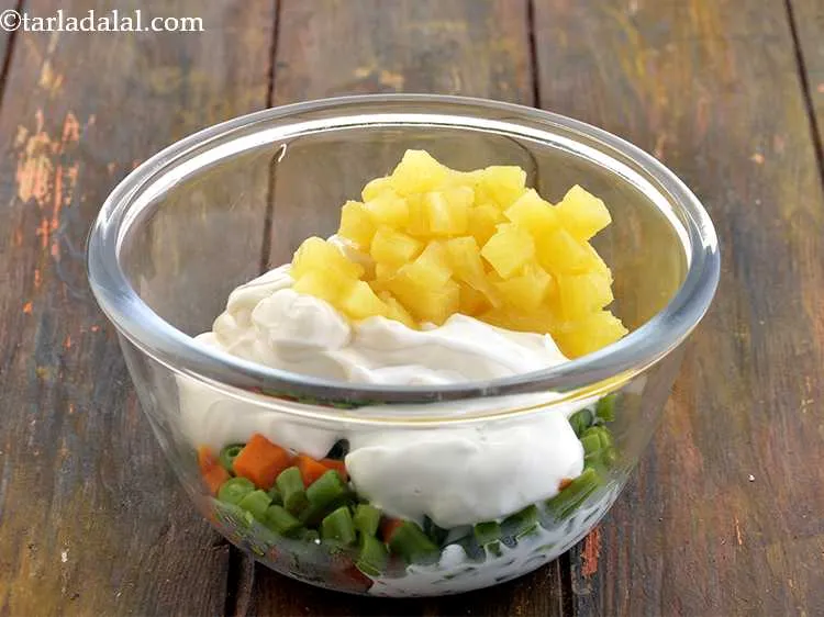 Step 6 – Now, add the chopped canned pineapple. You can even use fresh pineapple but as it …