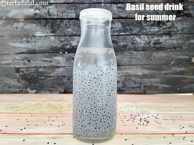 Step 16 – Mix it and serve<strong>&nbsp;sabja drink for summer recipe | basil seeds drink | Indian summer …