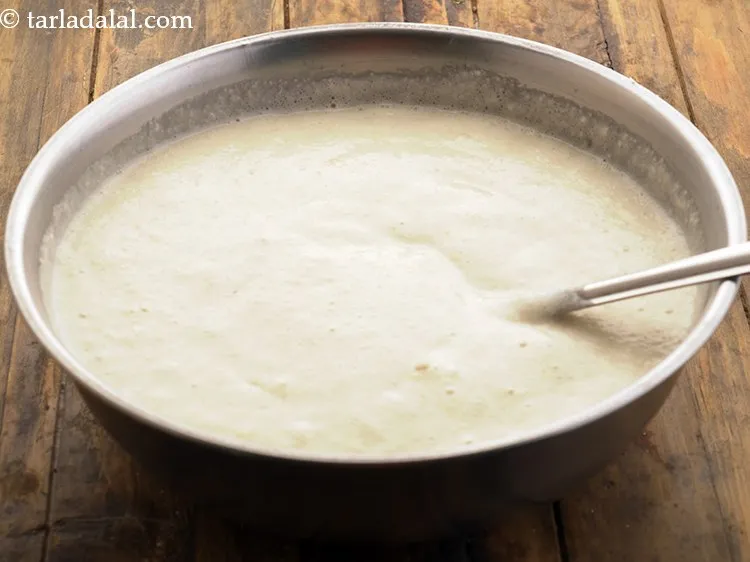 Step 43 – Mix the <strong>sada</strong>&nbsp;<strong>dosa batter&nbsp;</strong>gently so that the air bubbles do not escape. Add water if …