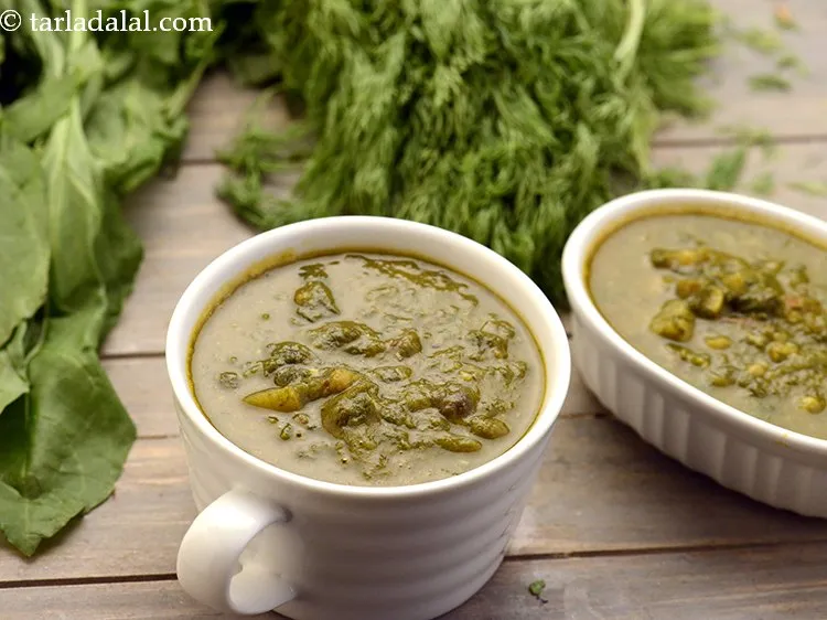 स्टेप 29 – <strong>प्रेशर कुकर साईं भाजी को</strong>&nbsp;तुरंत&nbsp;परोसें ।