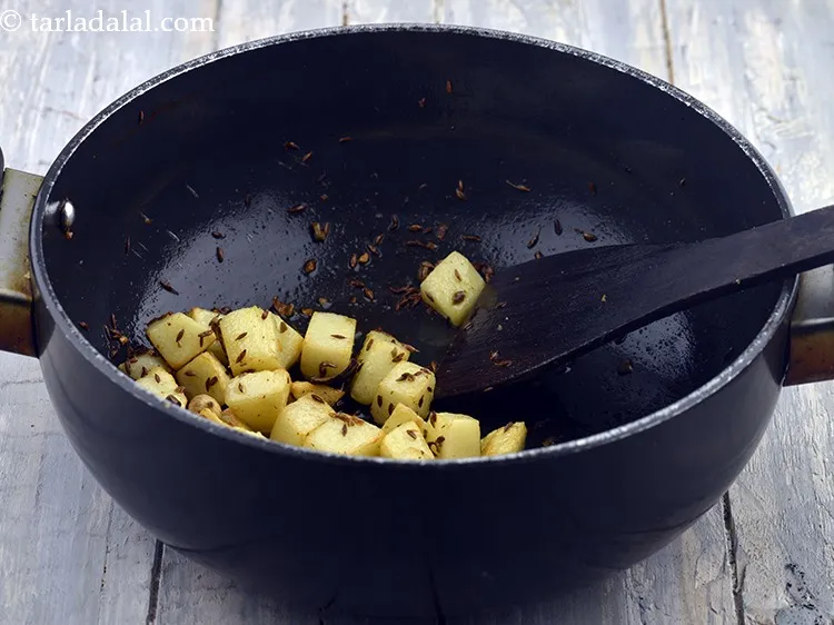 Step 17 – Mix well and cook on a medium flame for 5 minutes, while stirring occasionally.