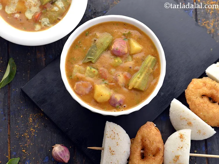 Step 7 – If you serve the sambar later, you may have to adjust the consistency by adding …