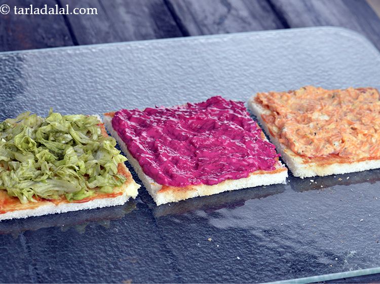 Step 45 – These are all the 3 bread slices with their mixture well spread.&nbsp;