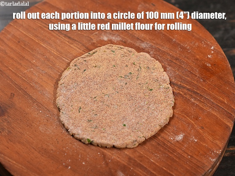 Step 20 – Roll out each portion into a circle of 100 mm (4&rdquo;) diameter, using a little …