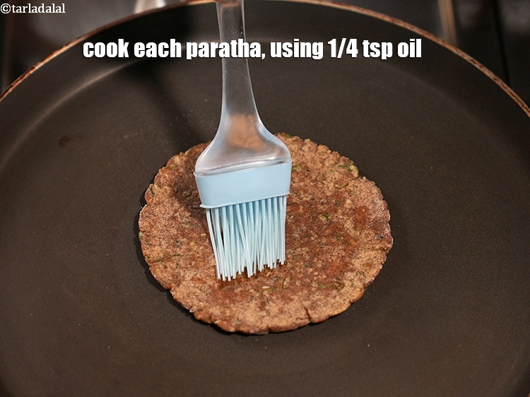 Step 22 – Cook each paratha, using 1/4 tsp oil.