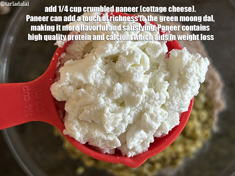 Step 28 – Add&nbsp;1/4 cup&nbsp;<a href="https://www.tarladalal.com/glossary-crumbled-paneer-997i">crumbled paneer (cottage cheese)</a>.&nbsp;Paneer can add a touch of richness to the green …