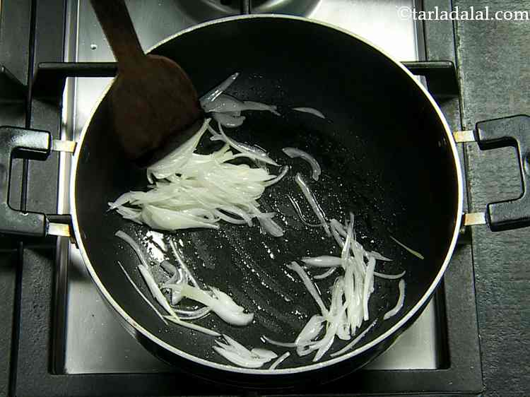 Step 16 – Add the spring onion whites and saut? on a medium flame for 30 seconds. They …