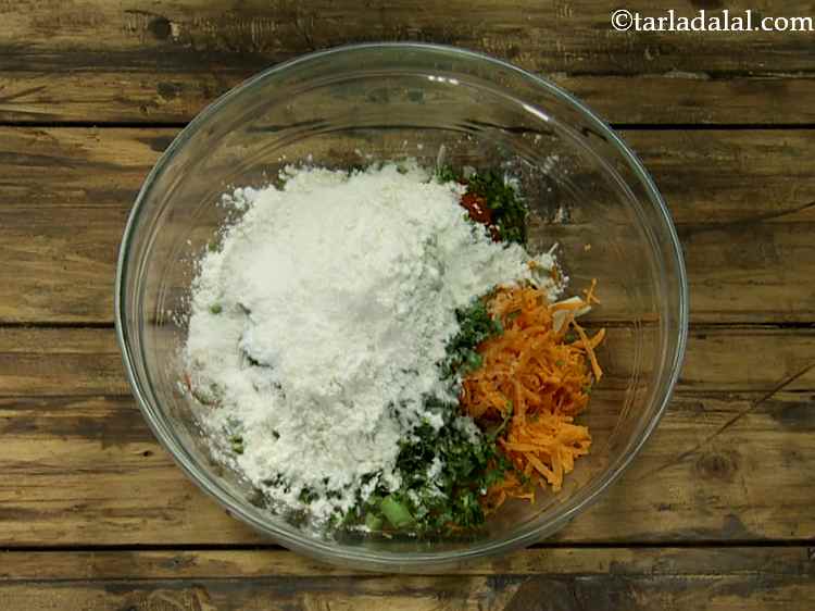 Step 6 – Now add the flours ? corn flour, plain flour and salt. Both these flours added …