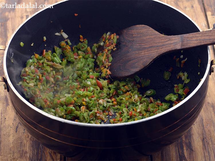 Step 20 – Saut&eacute; on a high flame for 2 to 3 minutes. You can add lots of …