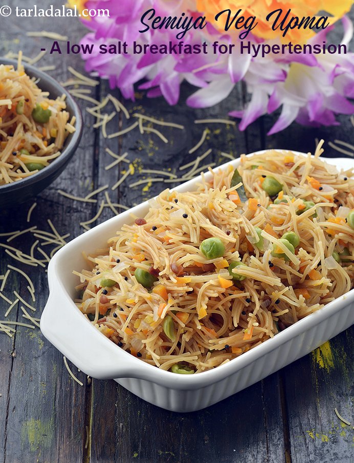 Step 28 – <strong>Semiya Veg Upma - A low salt breakfast for Hypertension.</strong>