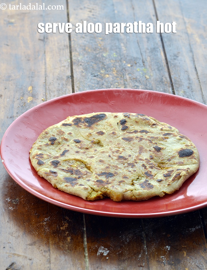 Step 27 – Serve aloo paratha hot.