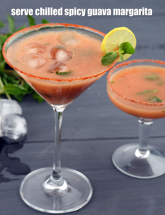 Step 17 – Serve <strong>guava mary mocktail recipe | spicy guava margarita | spiced guava drink | Indian …