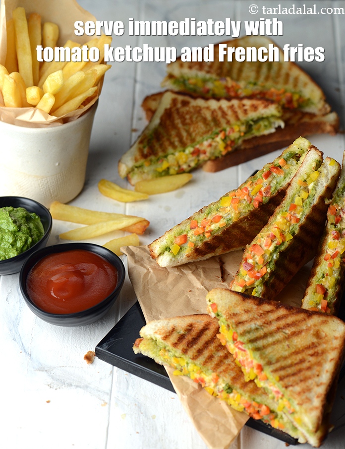 Step 27 – Serve <strong>veg mayo grilled sandwich recipe | Indian mayonnaise sandwich | veg cheese mayonnaise sandwich …