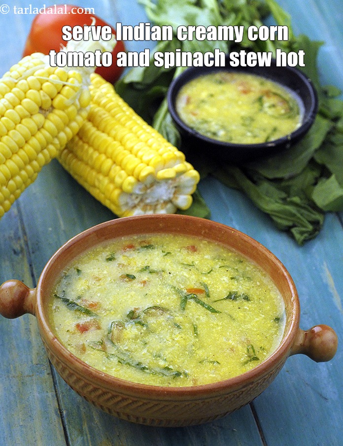 Step 25 – Serve <strong>corn tomato and spinach soup | Indian&nbsp;<!--%3Cmeta%20charset%3D%22UTF-8%22%20%2F%3E-->creamy corn tomato and spinach stew&nbsp;| sweet corn …