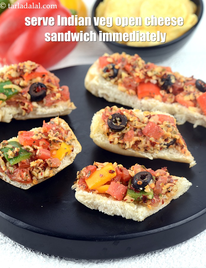Step 22 – Serve <span style="font-size:11pt"><span style="font-family:Calibri,sans-serif"><strong>Italian open toast sandwich recipe | Indian veg open cheese sandwich | …