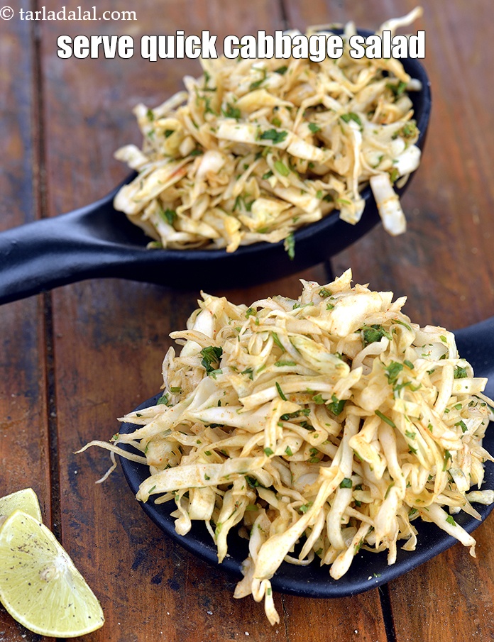 स्टेप 14 – <strong>कैबेज सलाद</strong> तुरंत परोसें | <strong>तुरंत बनने वाला कैबेज का …