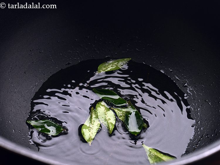 Step 4 – Once the oil is hot, add the curry leaves. Garlic lovers can toss in some …