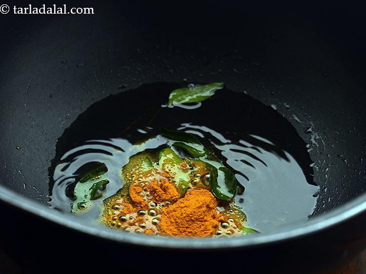 Step 5 – Add turmeric powder for a nice bright yellow colour and chilli powder to flavour up …