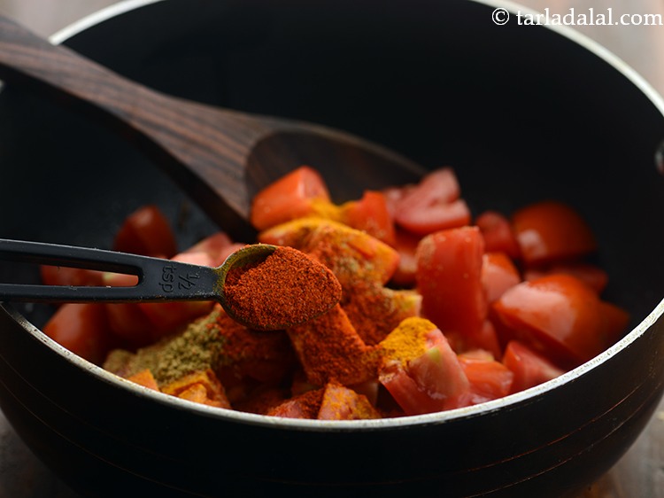 Step 9 – Add chilli powder. Adjust the quantity of red chilli powder according to your taste to …