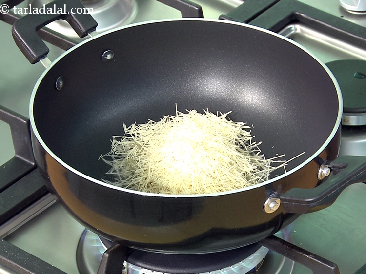 Step 11 – Add 1/2 cup&nbsp;broken&nbsp;<a href="https://www.tarladalal.com/glossary-vermicelli-semiya-seviyan-sevaiyan-646i">vermicelli (seviyan)</a>.