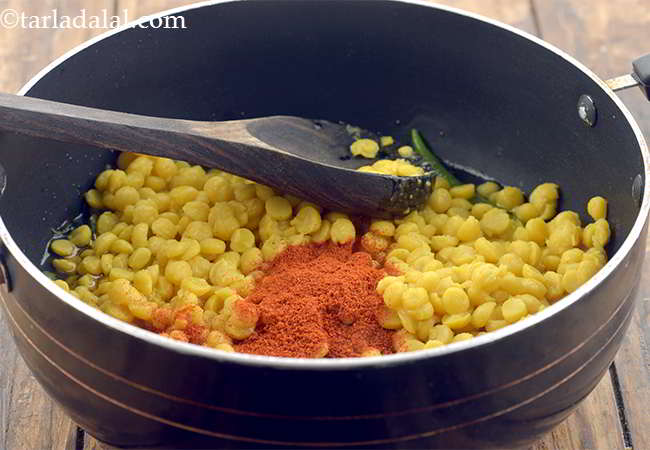 Step 13 – Add the chilli powder.