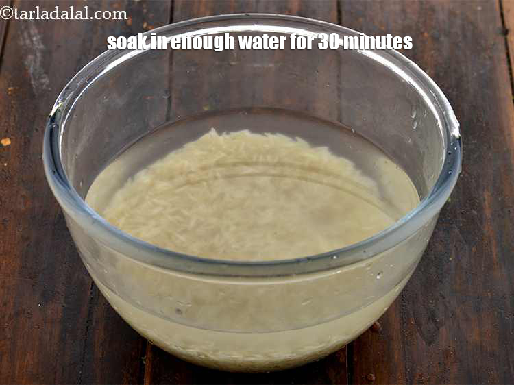 Step 4 – Transfer in a deep bowl and soak in enough water for 30 minutes.
